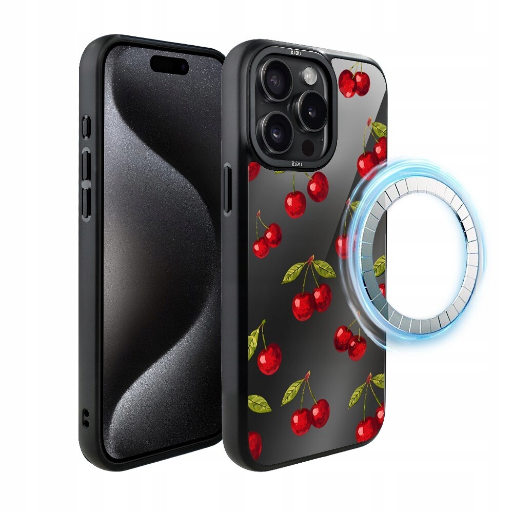 Pouzdro pro iPhone 15 Pro Ibizu DropGuard Matt s MagSafe, Višňová noc
