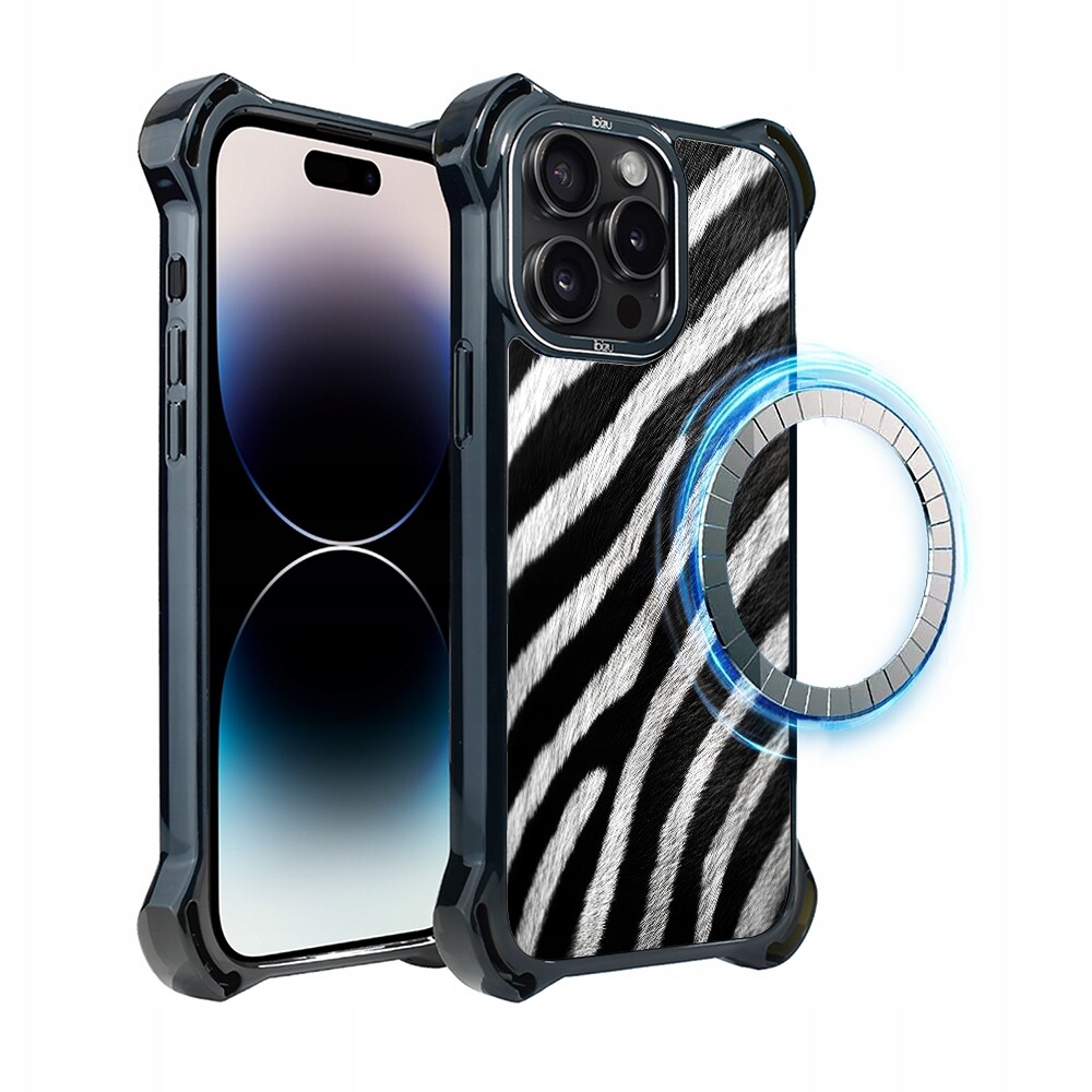 Pouzdro iPhone 14 Pro Max Ibizu DropGuard Ultra s MagSafe, Zebra