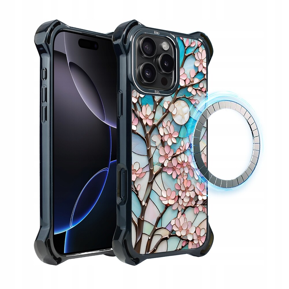 Pouzdro pro iPhone 16 Pro Ibizu DropGuard Ultra s MagSafe, Měsíční Višeň