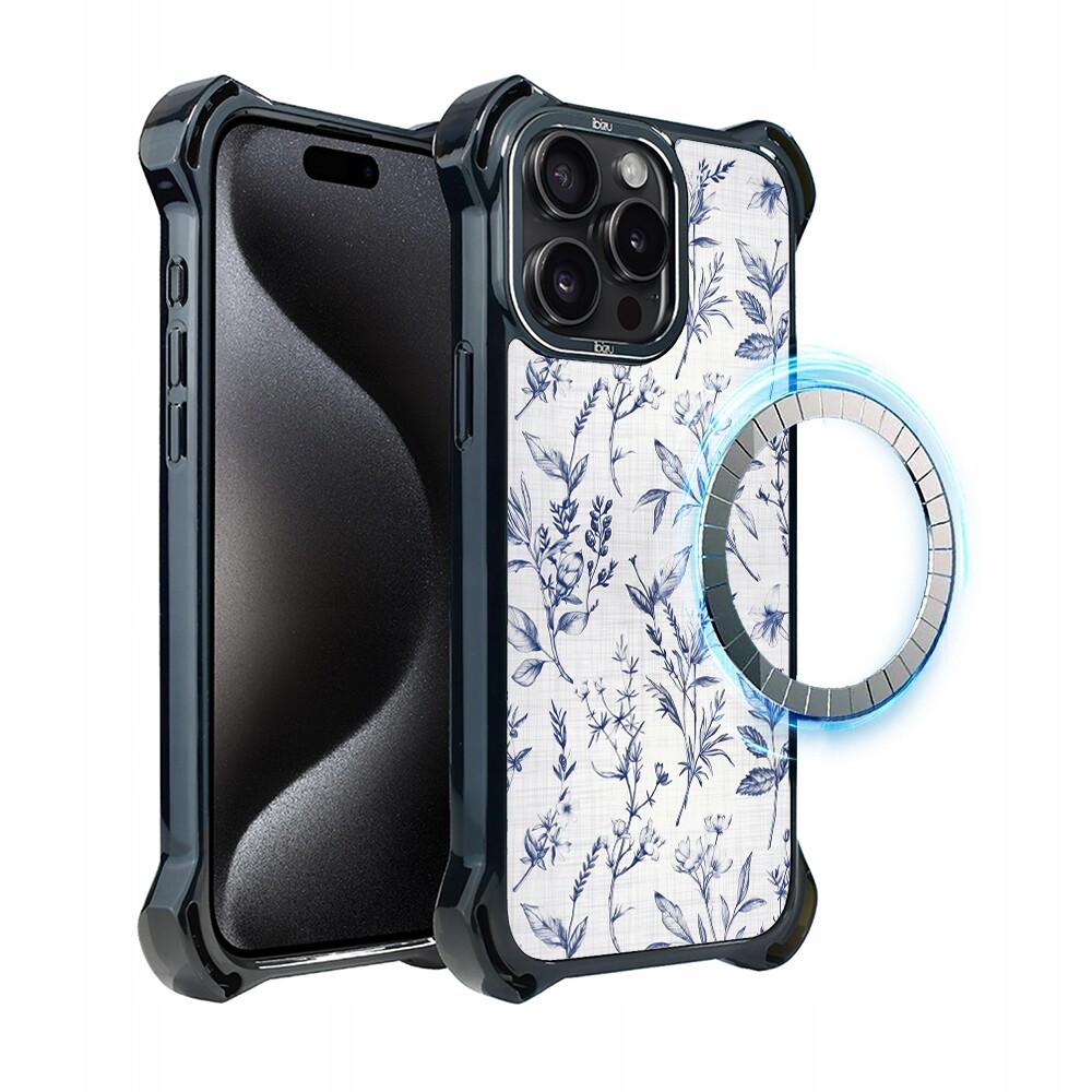 Pouzdro iPhone 15 Pro Max Ibizu DropGuard Ultra s MagSafe, Azurové šeptání