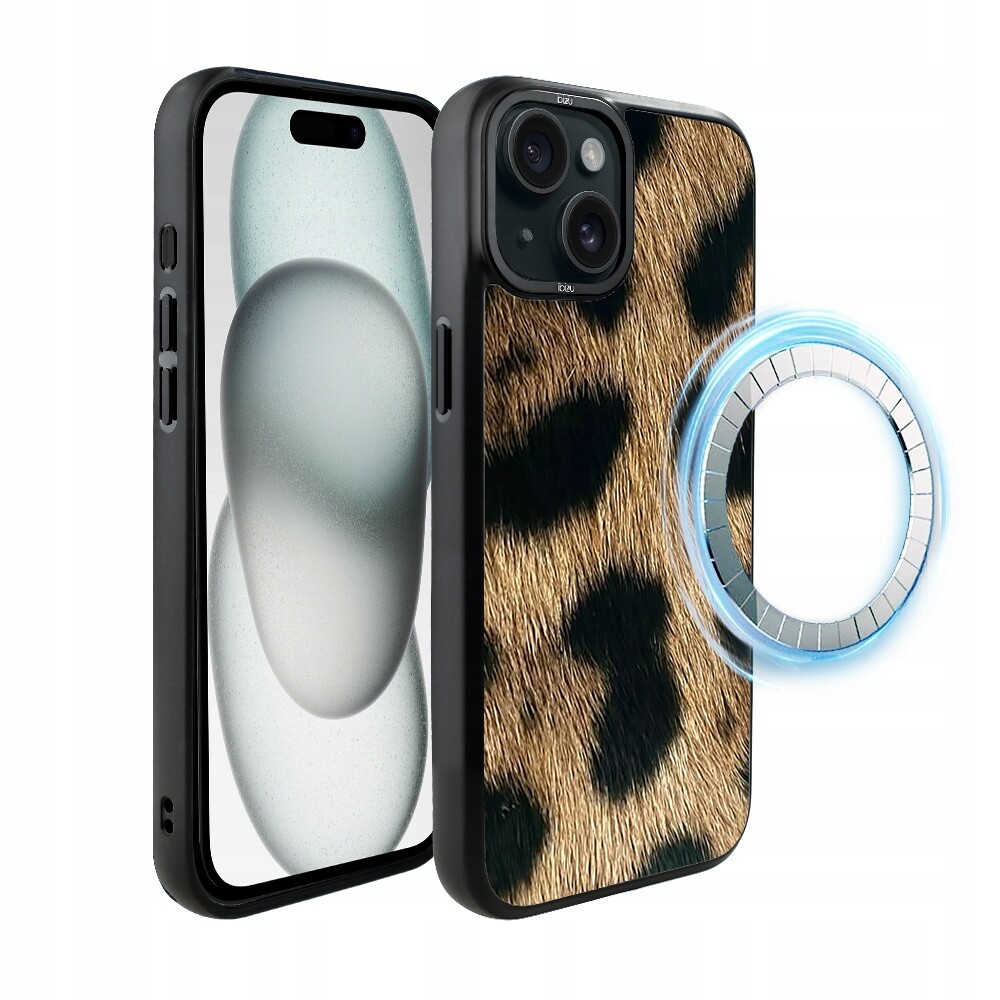 Matný Pouzdro Ibizu DropGuard pro iPhone 15 s MagSafe, leopard