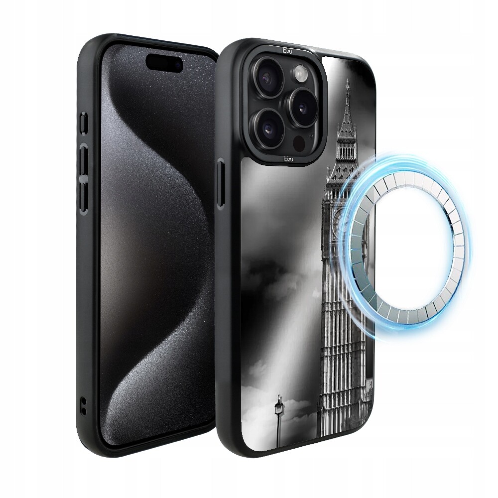 Matný Pouzdro Ibizu DropGuard pro iPhone 15 Pro s MagSafe, Big Ben