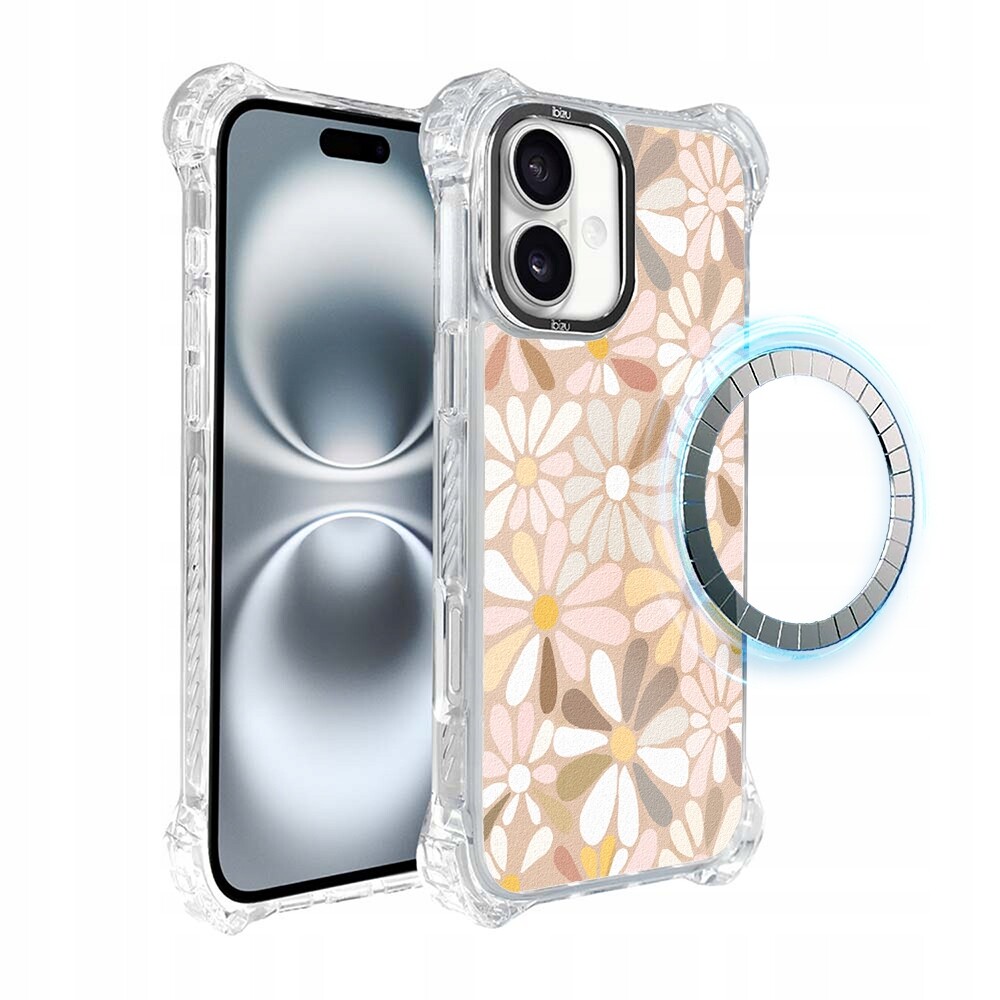Pouzdro pro iPhone 16 Ibizu DropGuard Ultra s MagSafe, vintage květy