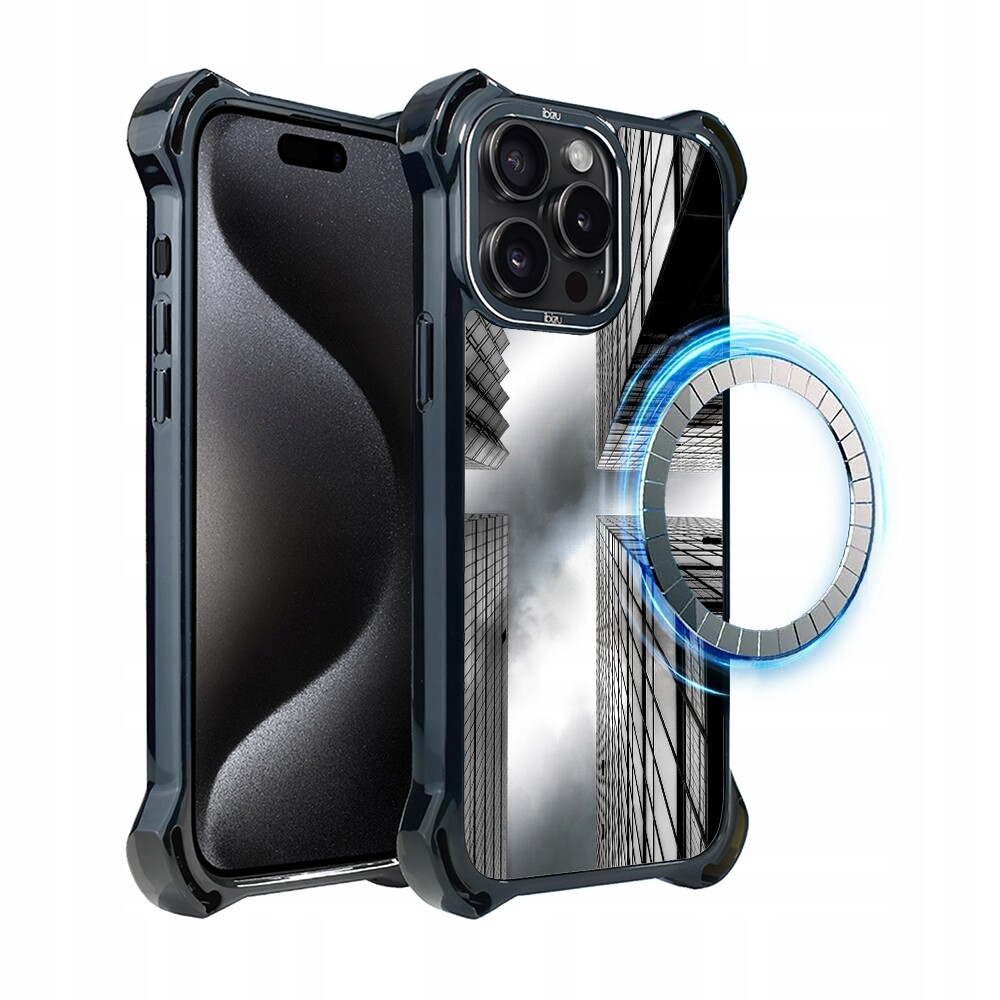 Pouzdro pro iPhone 15 Pro Max Ibizu DropGuard Ultra s MagSafe, Mrakodrapy