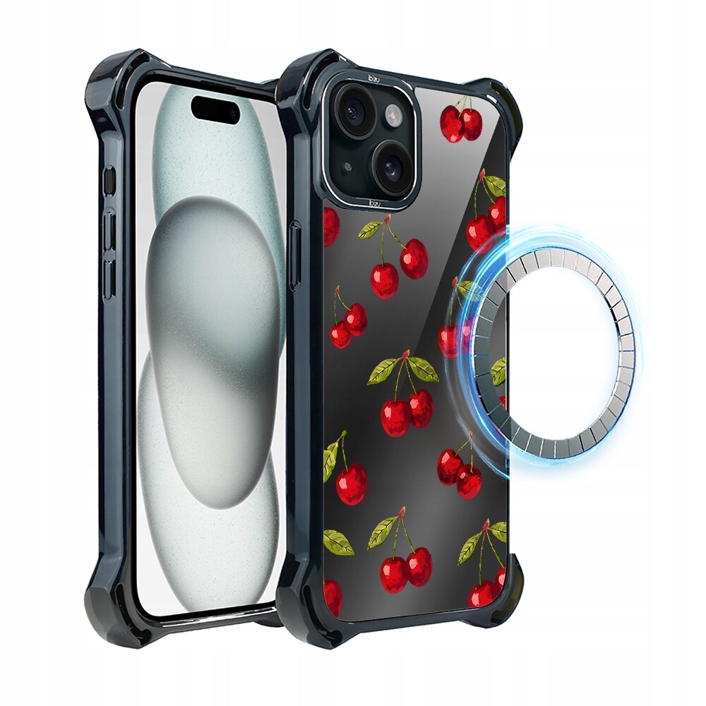 Pouzdro pro iPhone 15 Ibizu DropGuard Ultra s MagSafe, Višňová noc