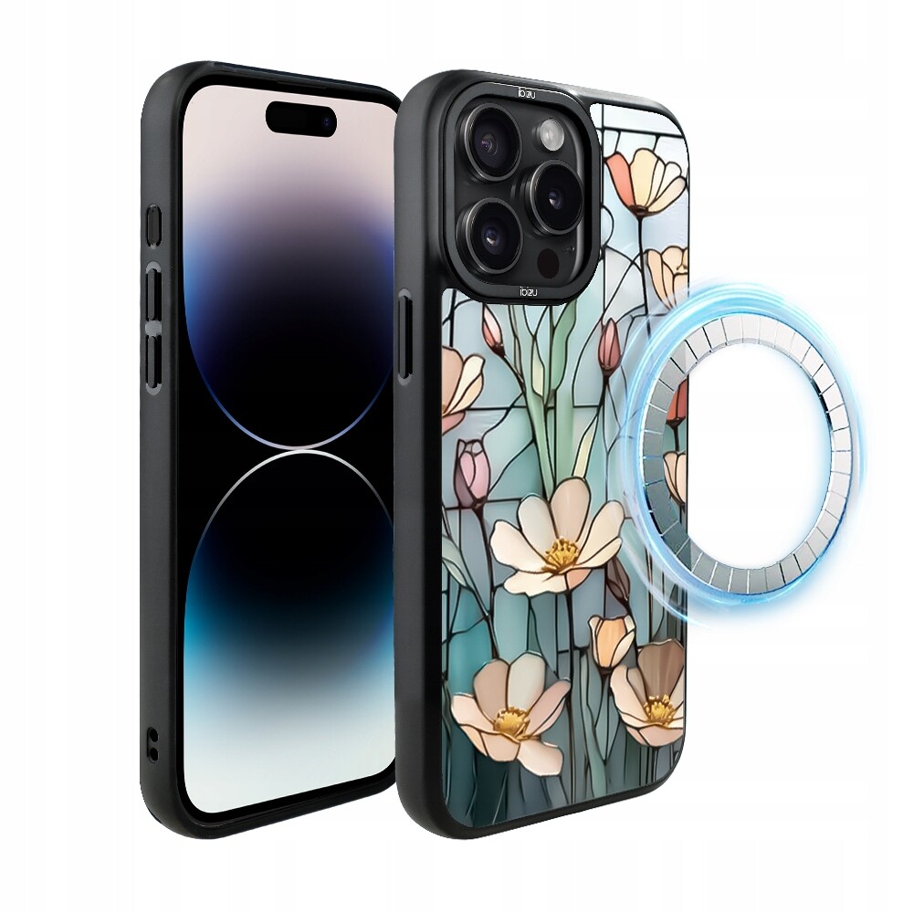 Pouzdro pro iPhone 14 Pro Ibizu DropGuard Matt s MagSafe, Šepot květů