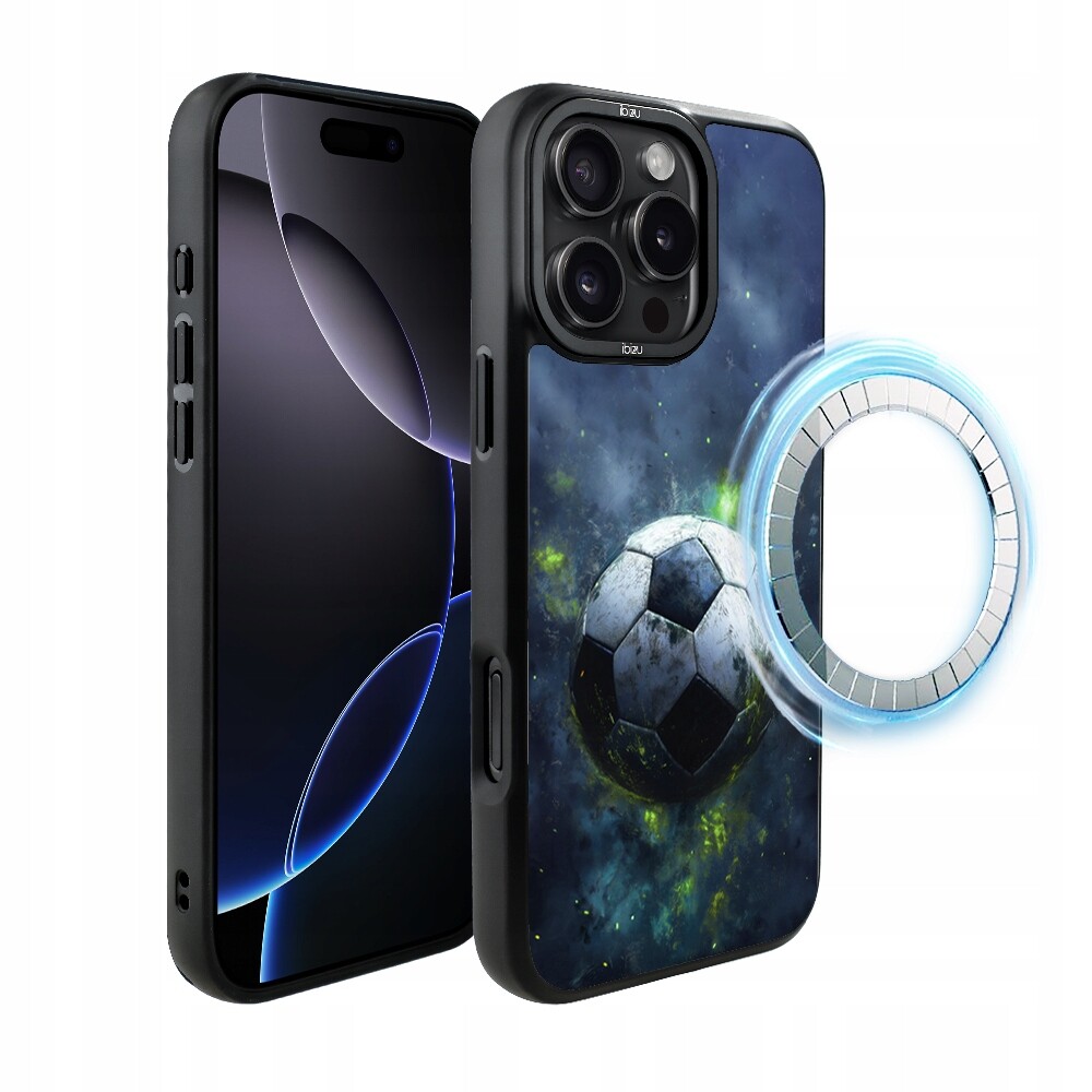 Pouzdro pro iPhone 16 Pro Max Ibizu DropGuard Matt s MagSafe, Fotbal