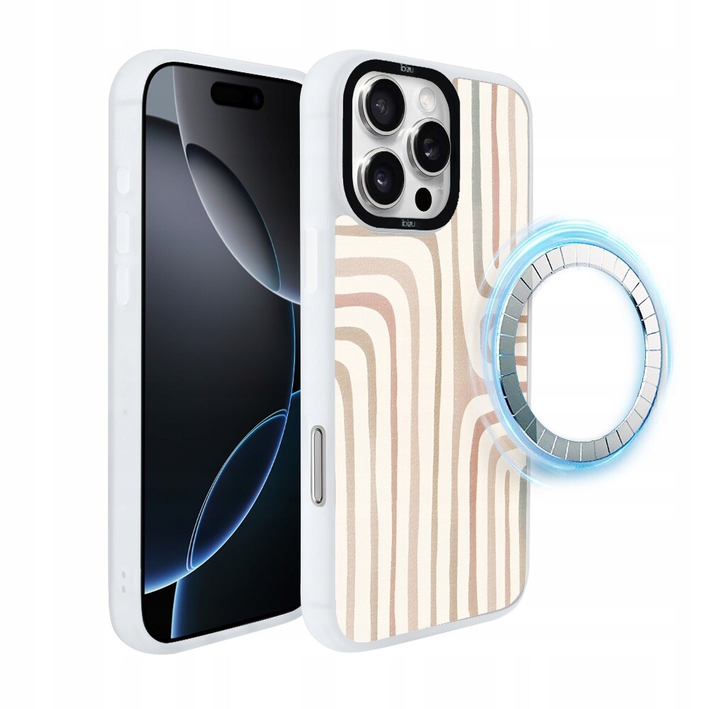 Pouzdro pro iPhone 16 Pro Ibizu DropGuard Matt s MagSafe, pískový labyrint