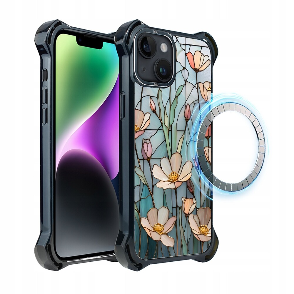 Pouzdro pro iPhone 14 Ibizu DropGuard Ultra s MagSafe, Šepot květin