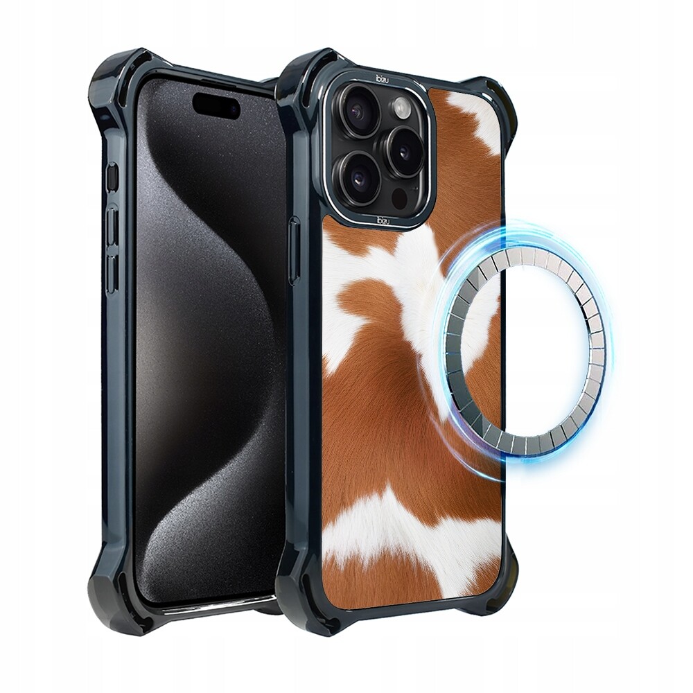 Pouzdro pro iPhone 15 Pro Ibizu DropGuard Ultra s MagSafe, Alpská kráva