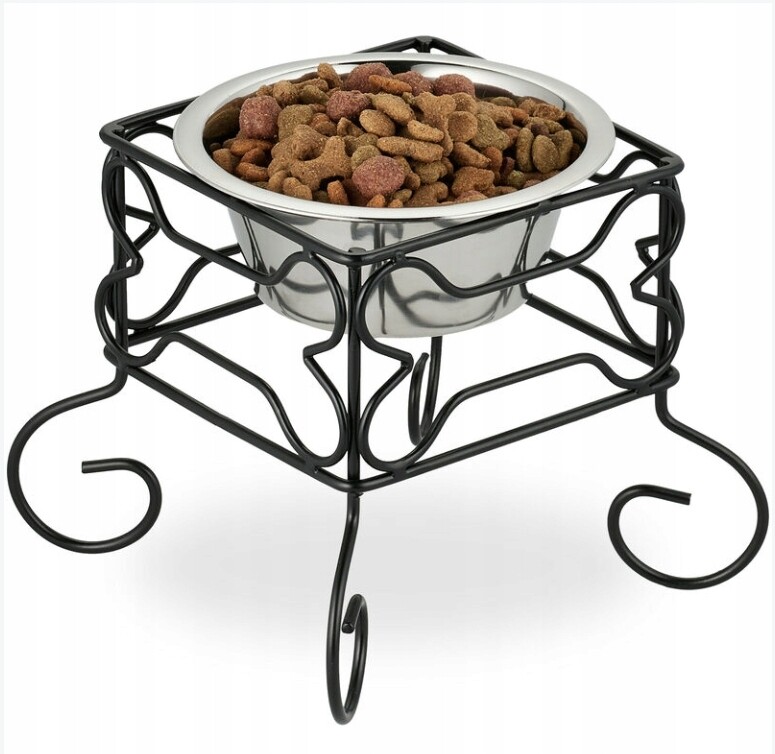 Miska na stojanu Pro Psa Kočku Vyvýšená Stabilní základna 0,7 l Nerezová