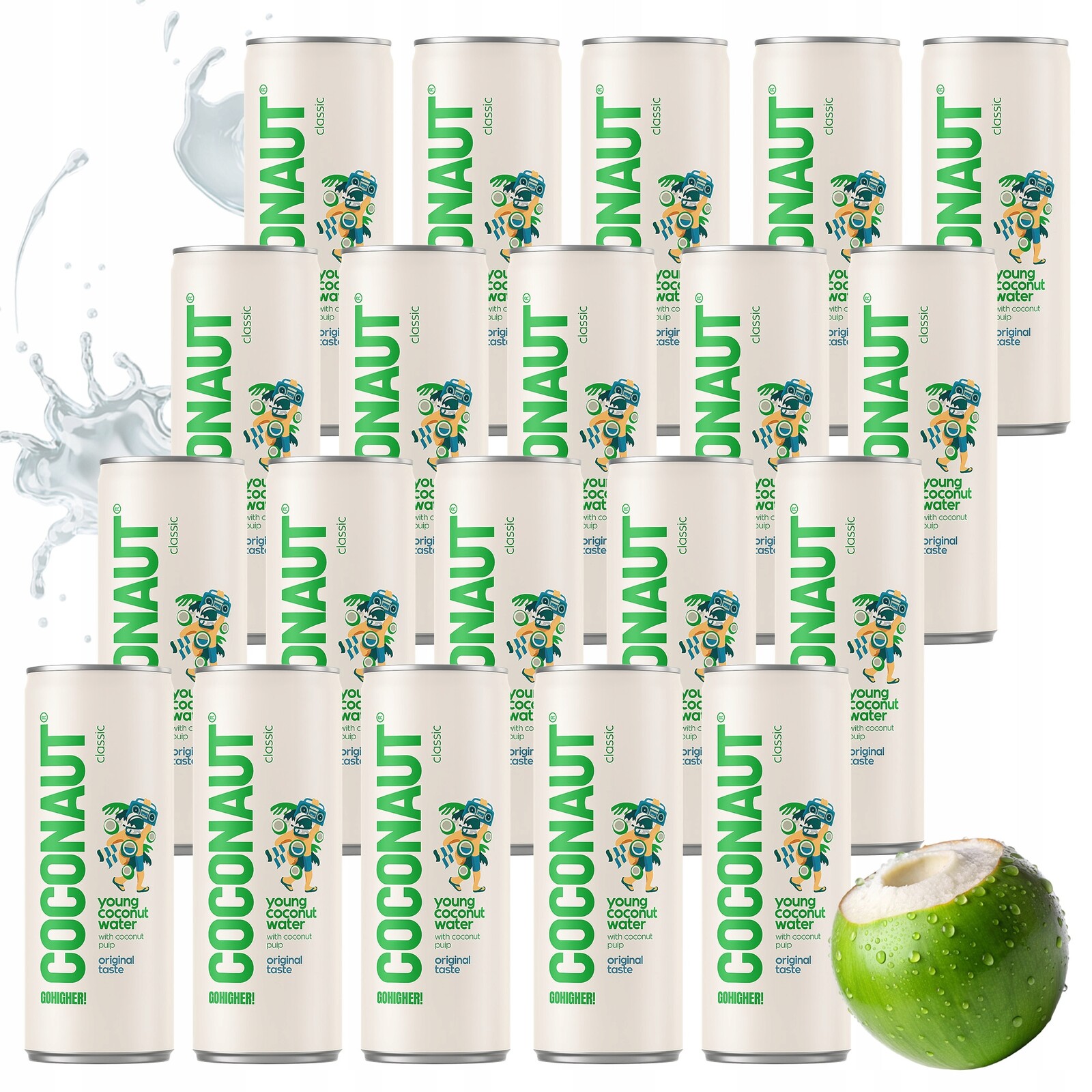 20 X Přírodní Kokosová Voda Coconaut Z Mladého Kokosu 320 ML S Dužinou