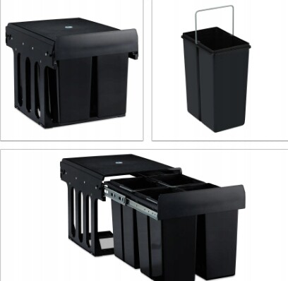 Odpadkový koš na tříděný odpad 4x8 Relaxdays Černý