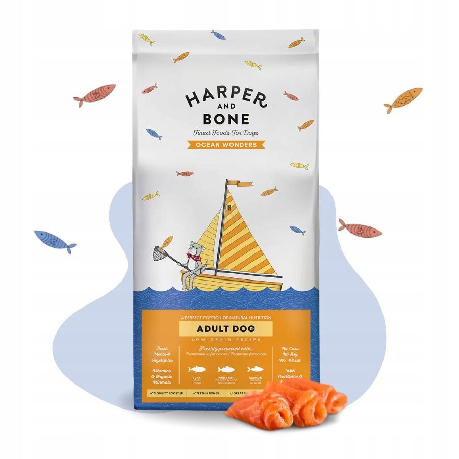 Harper & Bone krmivo pro psy Ryby Čerstvé Maso Zelenina Ovoce Superpotraviny 2kg