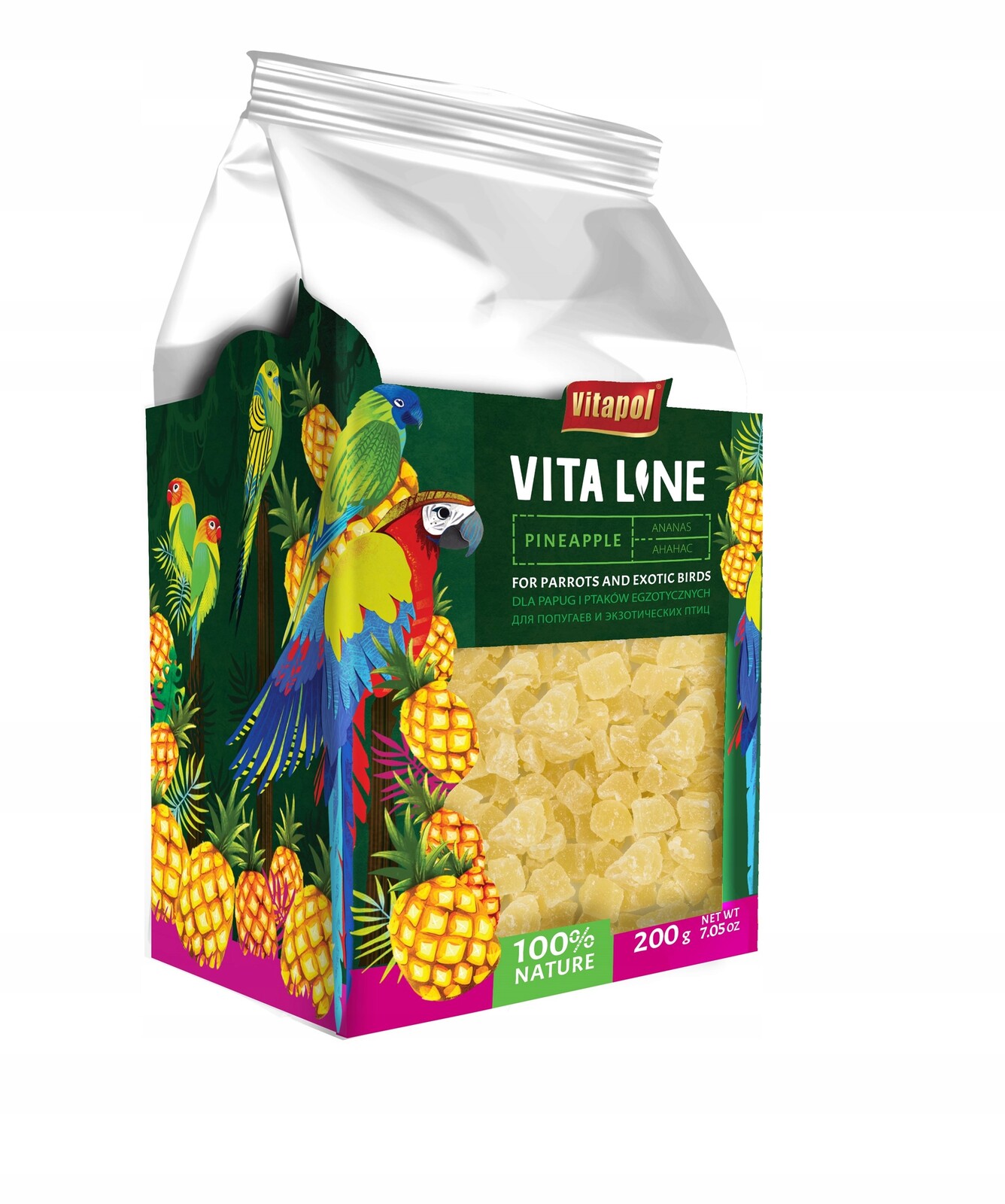 Vitaline Ananas pro papoušky a exotické ptáky, 200 g, 4 ks/disp
