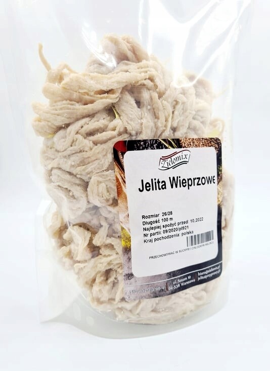 Vepřová střeva 26/28 na klobásu 100 mb