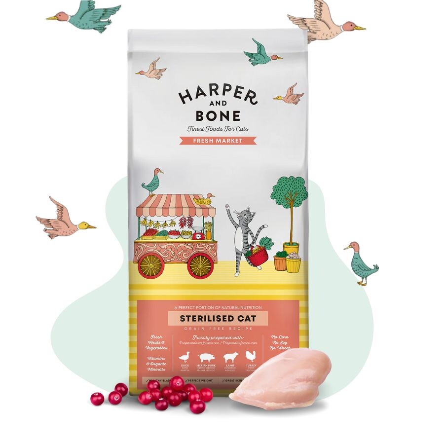 Harper & Bone krmivo pro sterilizované kočky Čerstvé maso Zelenina Ovoce 5 kg