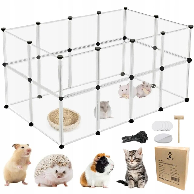 Kotec Skládací Klec Pro Králíky Kočky Psa Štěňat 144x74x74CM