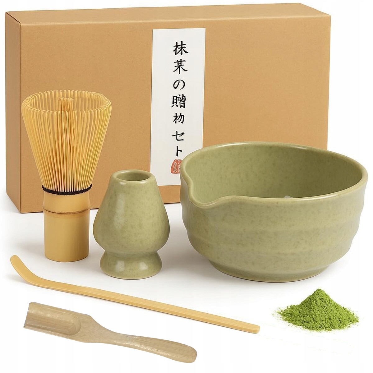 Dárková Sada Na Čaj Matcha Sada Metliček Matcha S Metličkou 5 ks