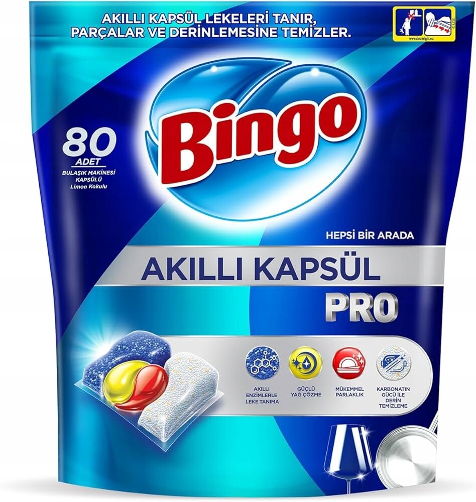 Gelové kapsle do myčky nádobí All in One Inteligentní Bingo Pro Max 80 ks