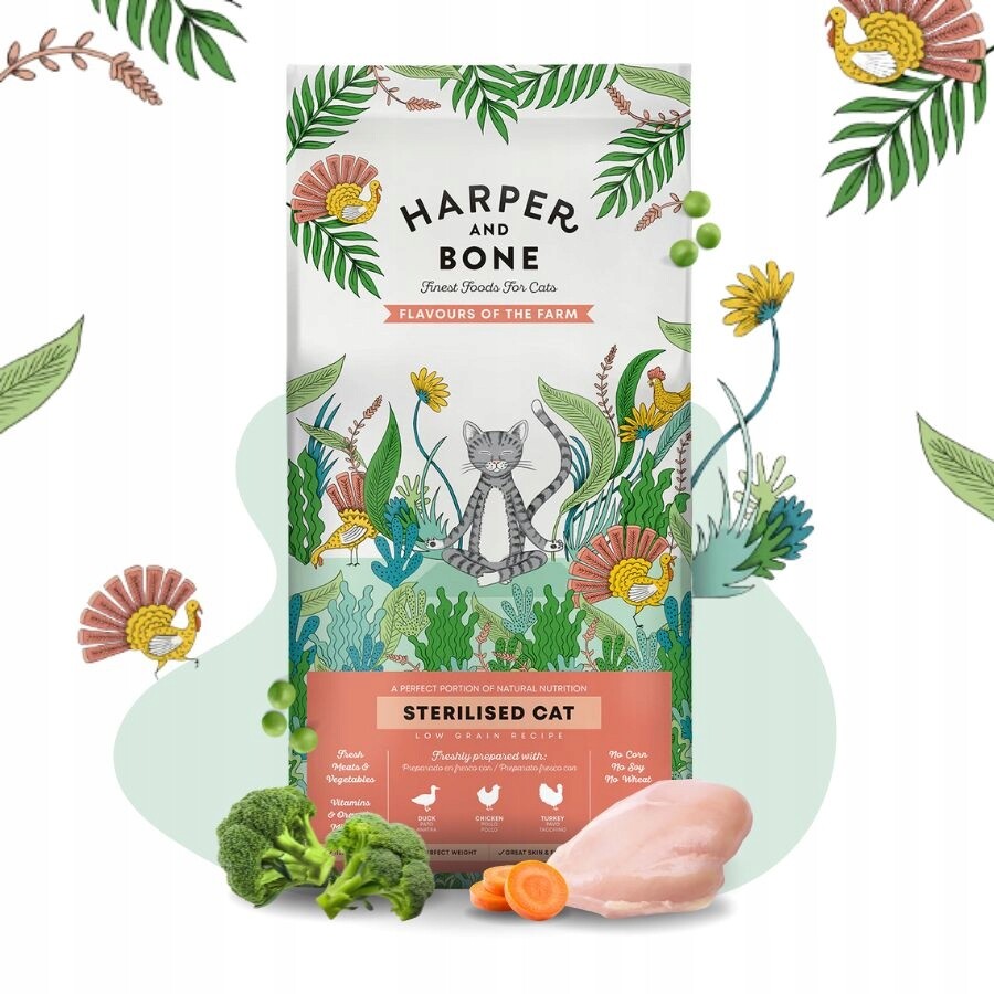 Harper & Bone pro sterilizované kočky Krůta Kuřecí zelenina Ovoce 5 kg