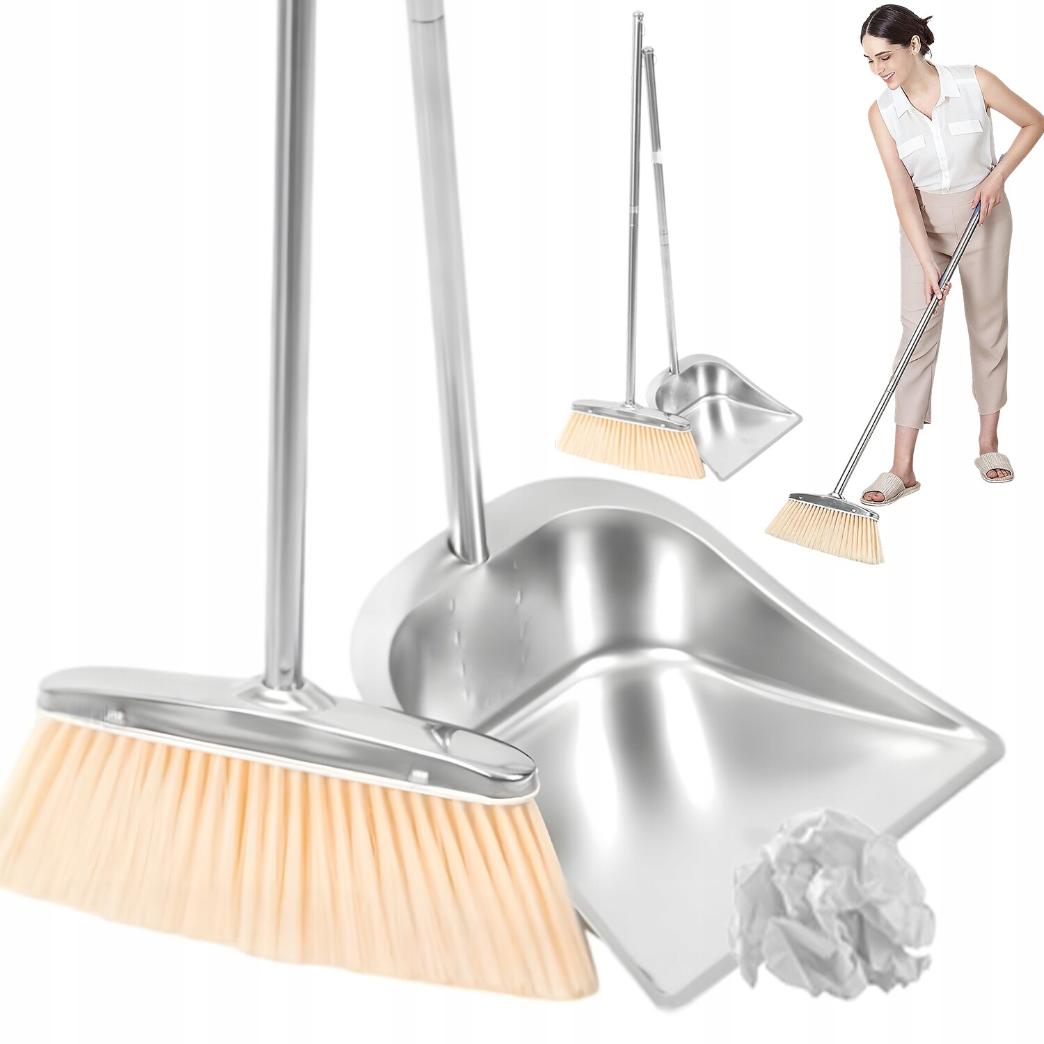 Sada Metla Lopatka Nastavitelná Nerezová Délka Domu Kanceláře Koleje