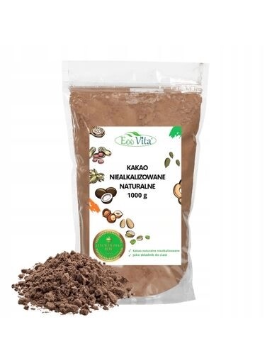 2x Nealkalizované Kakao Přírodní hnědé zdroj vlákniny V Prášku 1 kg