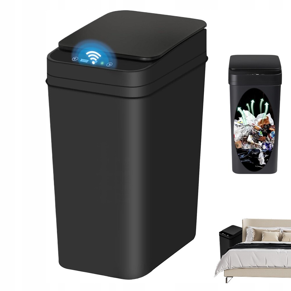 Automatický Odpadkový Koš S Bezdotykovým Senzorem 12L černý Do Kuchyně Koupelny