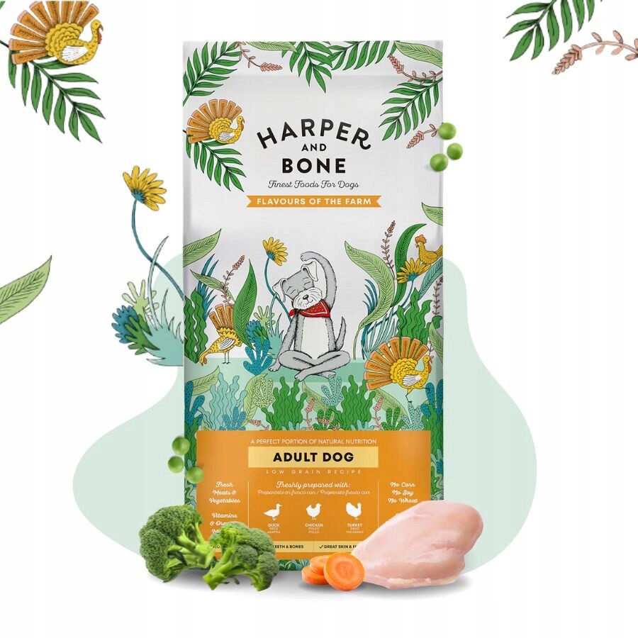 Harper & Bone krmivo pro psa Krůta Kachna Játra Kuřecí zelenina Ovoce 18 kg