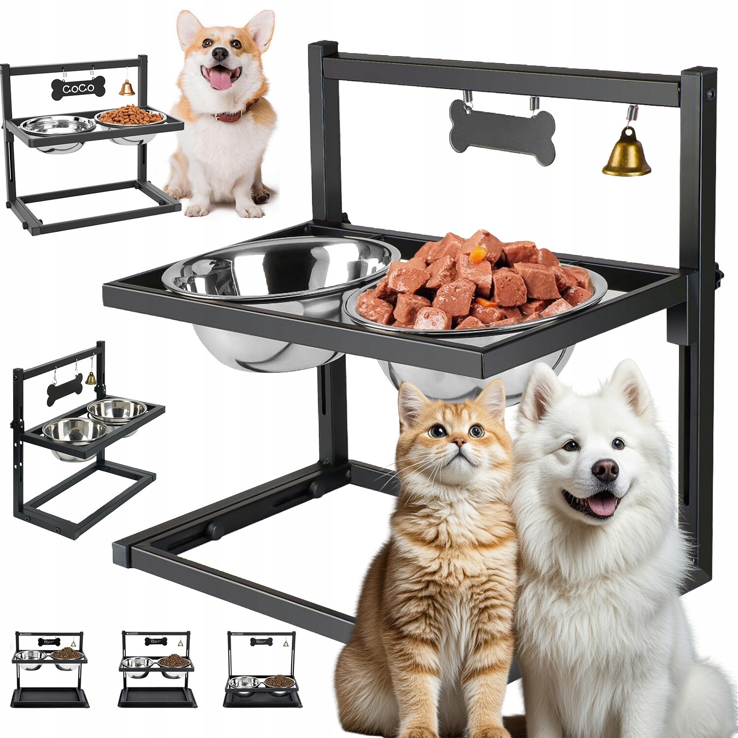 Miska Pro Kočky A Psa S Nastavitelnou Výškou, Volně Jedící Miska Na Krmení