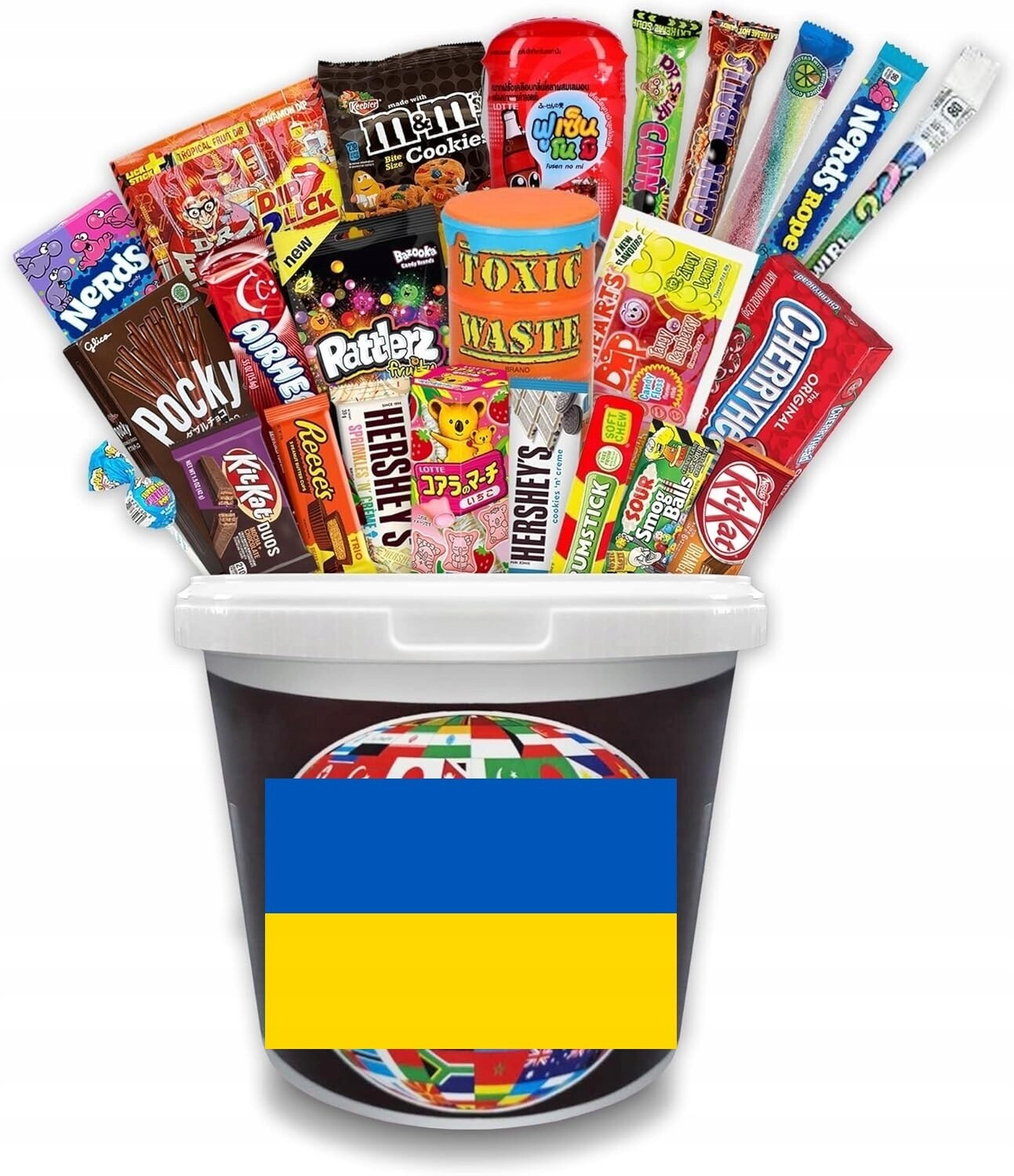 Set sladkostí z Ukrajiny sušenky želé bonbony nápoje tyčinky křupky 20 ks