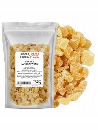 Ananas Kandovaný Kostka 1kg Svačinka sladký doplněk v kostkách Kol-Pol