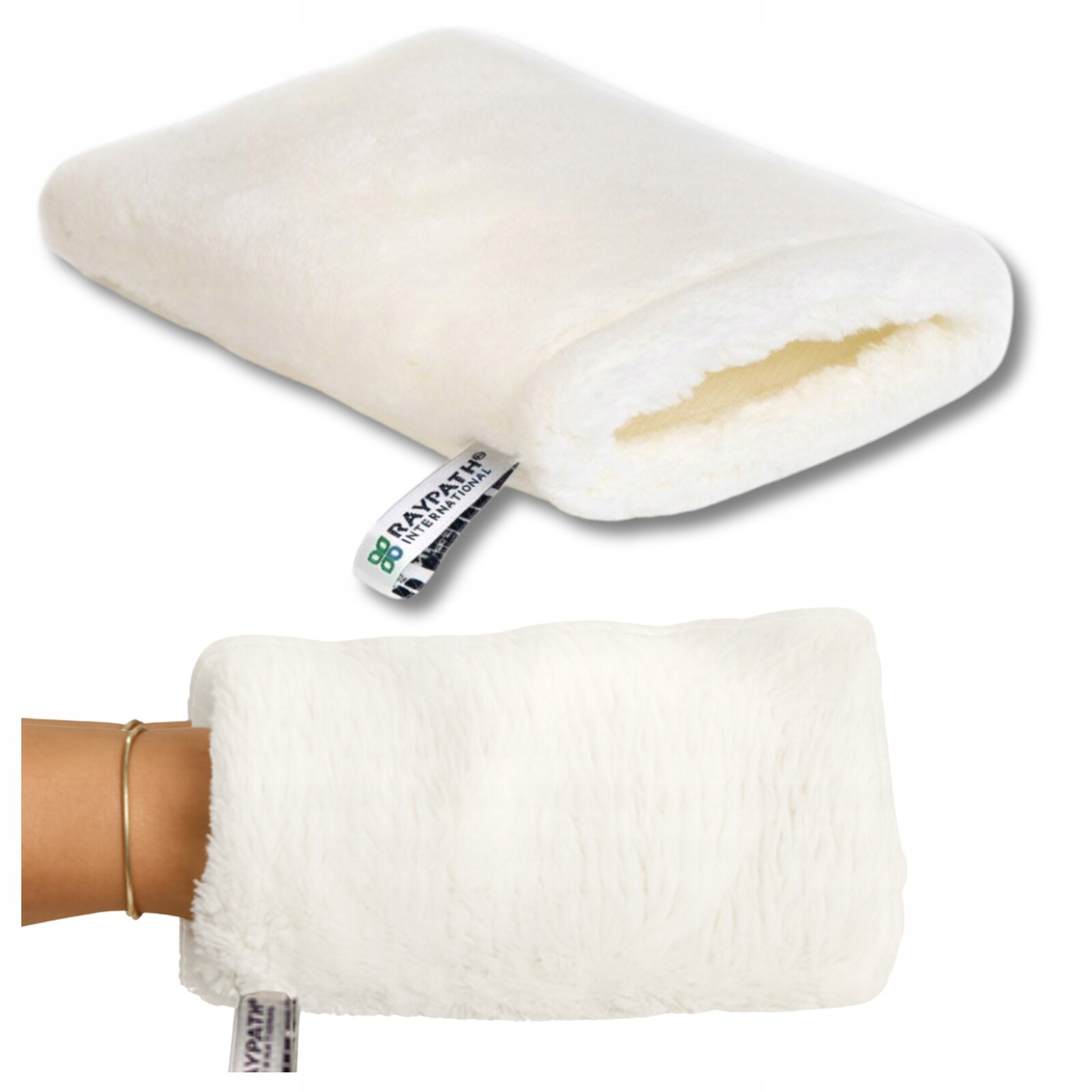 Raypath Rukavice Bílá M 15x22 cm Čistící rukavice na sbírání nábytkových chlupů do auta