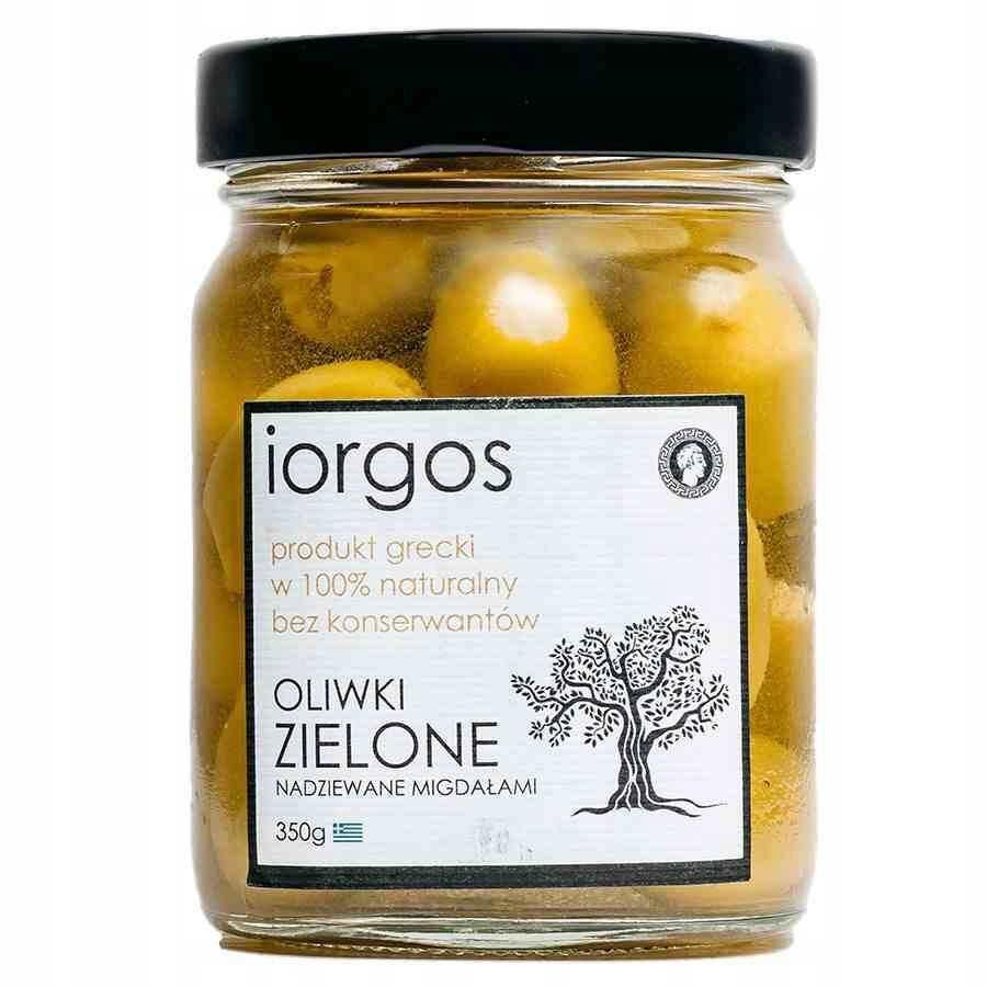 Zelené olivy Premium s mandlemi Iorgos, 350 g