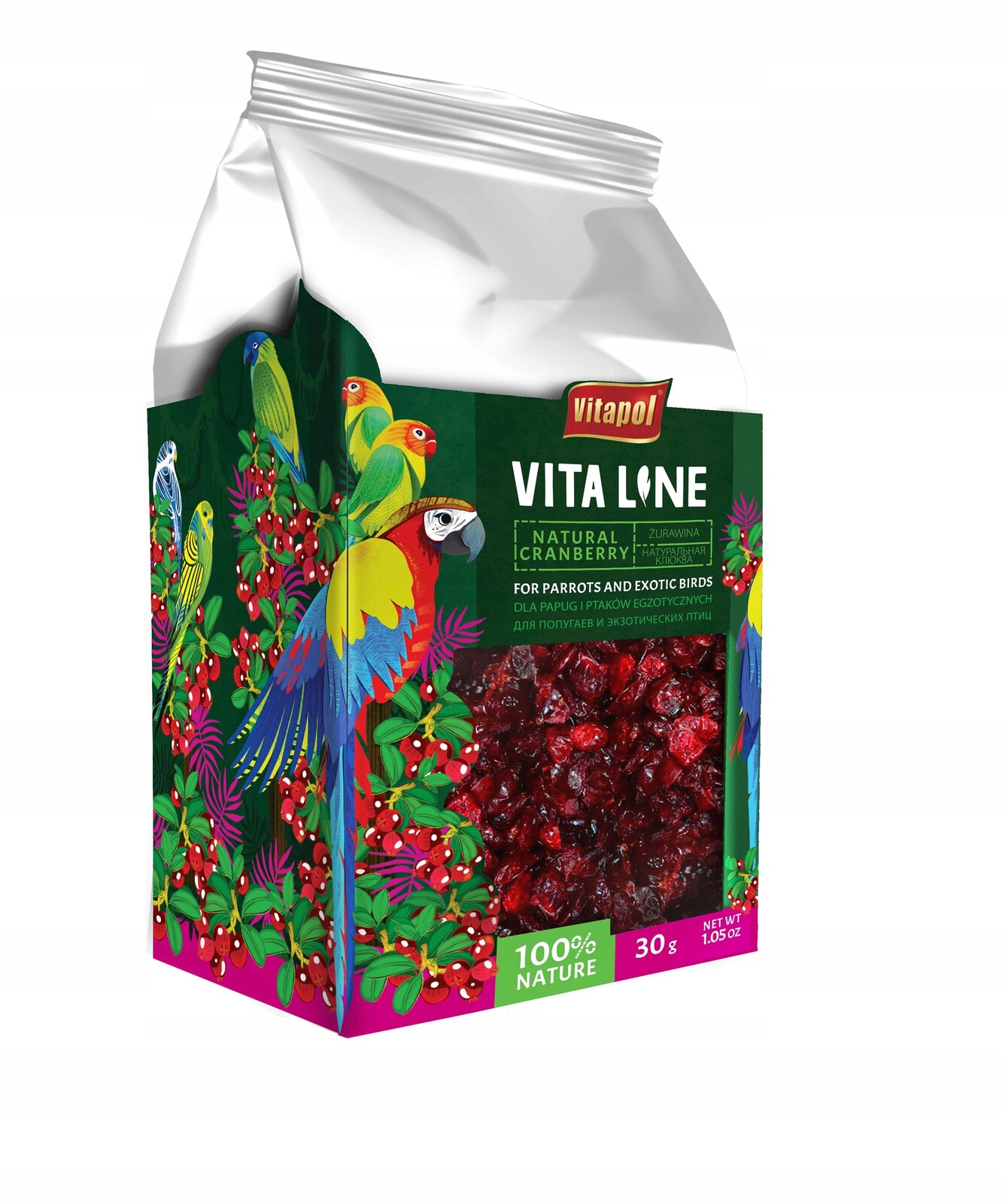 Vitaline Brusinky pro papoušky a exotické ptáky 30 g, 4 ks/disp