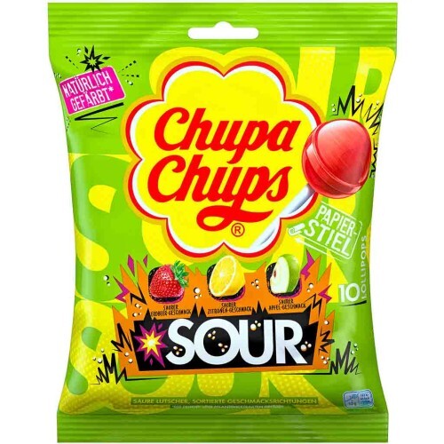 Chupa Chups Sour Lízátka Mix kyselých příchutí Sladkokyselá zábava 120 ks