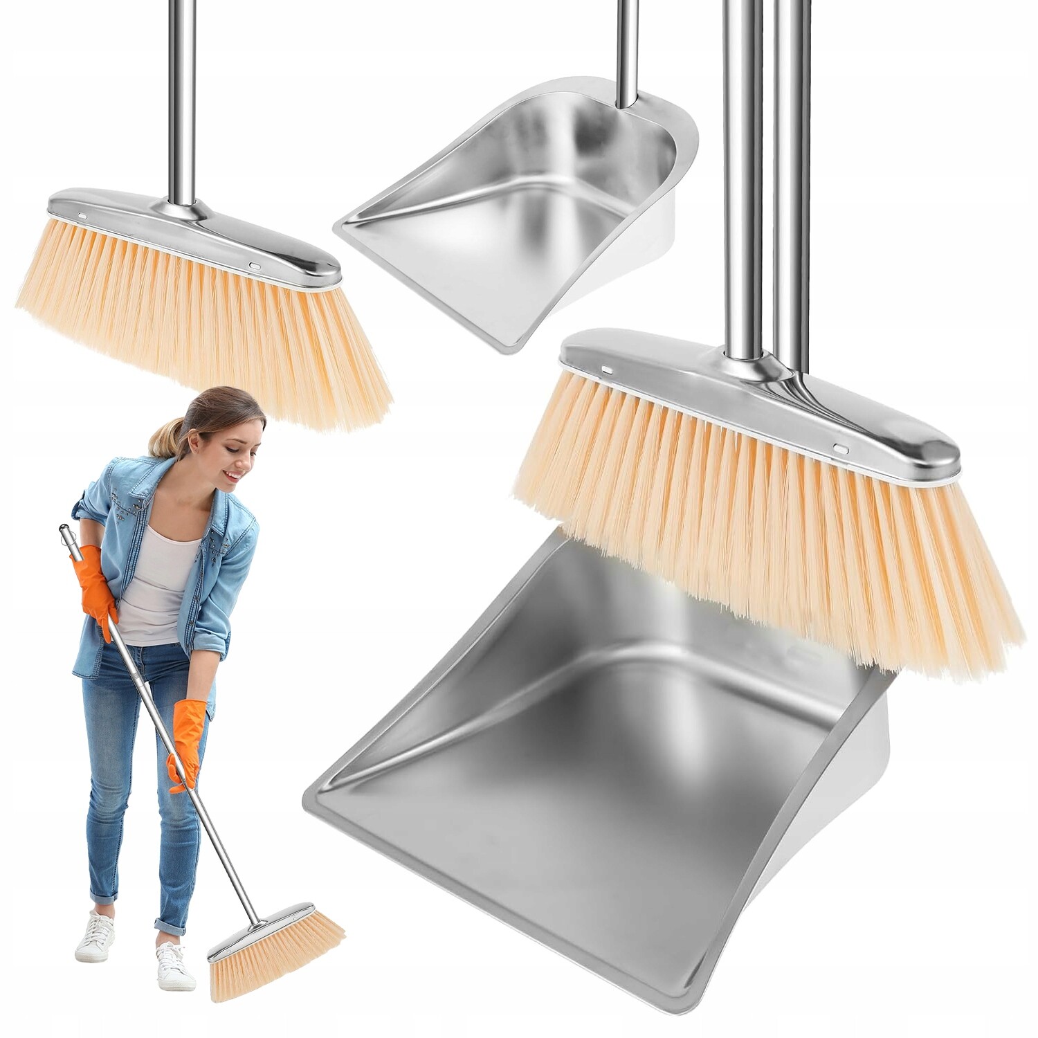 Sada Lopatka Stojací Kovová Do Kuchyně Koupelny Vysoká Kvalita