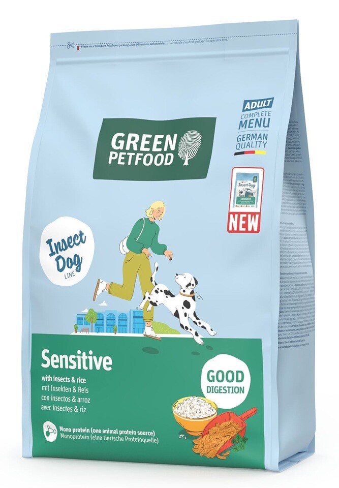 Green Petfood InsectDog Sensitive pro citlivé psy s hmyzem a rýží 3 kg