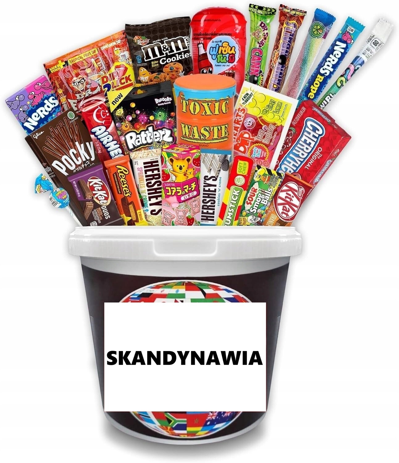 Set sladkostí ze Skandinávie sušenky želé bonbony nápoje tyčinky chipsy 20 ks