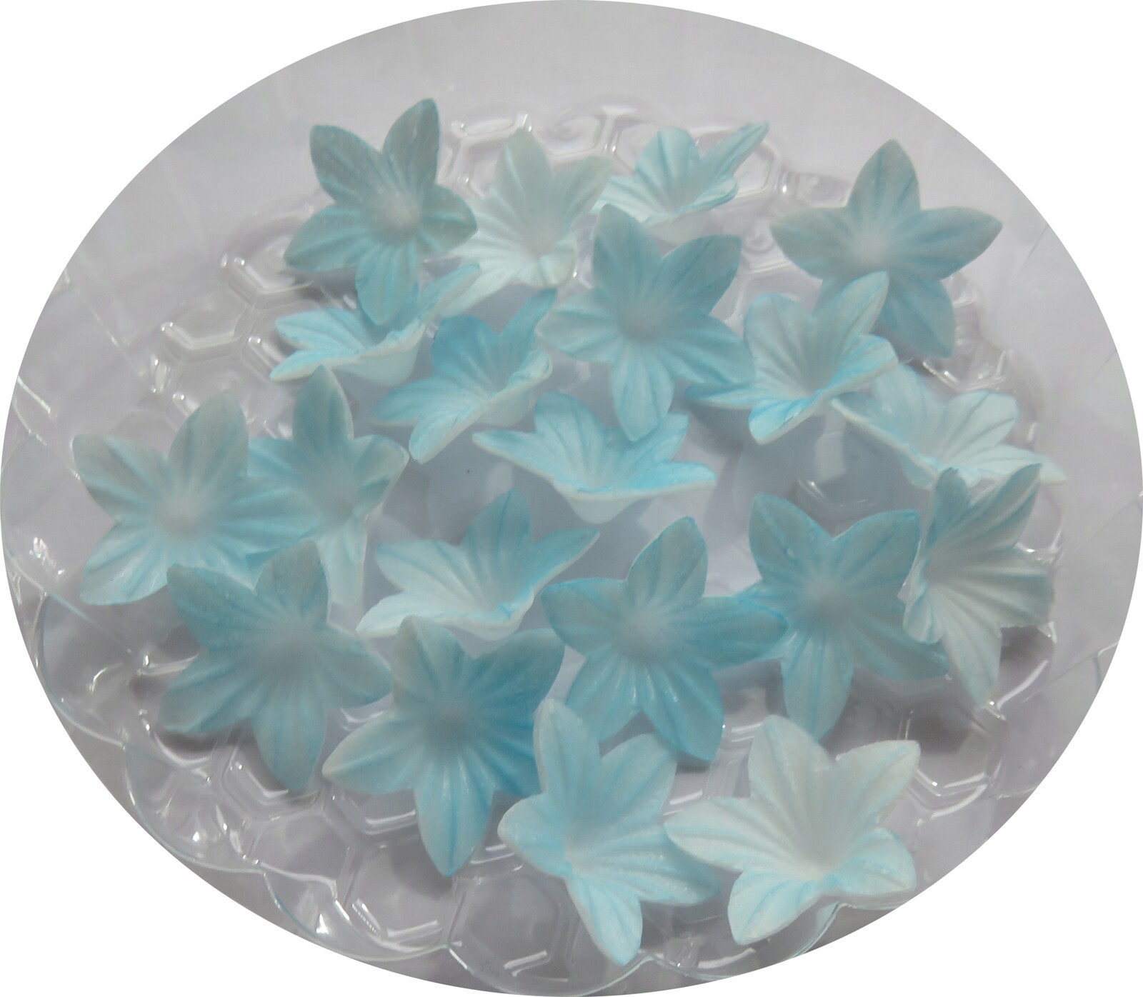 Mini Květinky modré 20 ks waflové kvítky