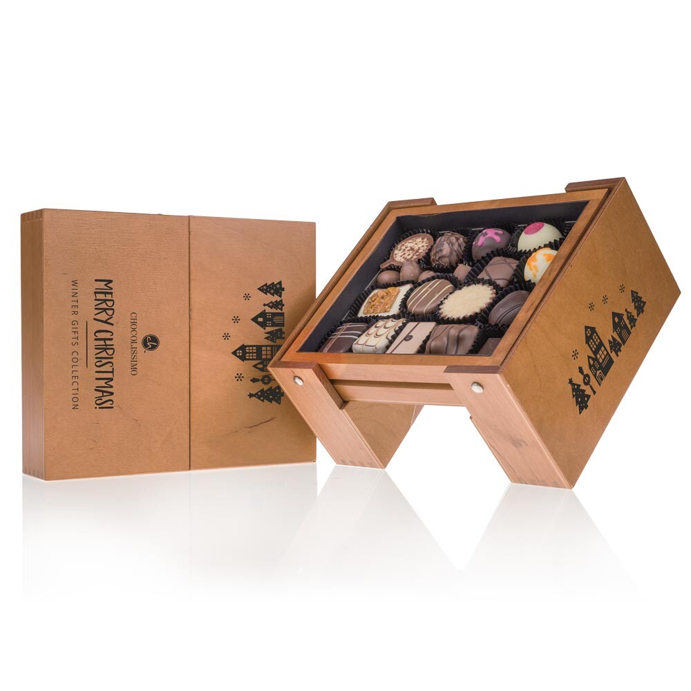 Vánoční sada 15 pralinek z belgické čokolády ChocoBar v krabičce