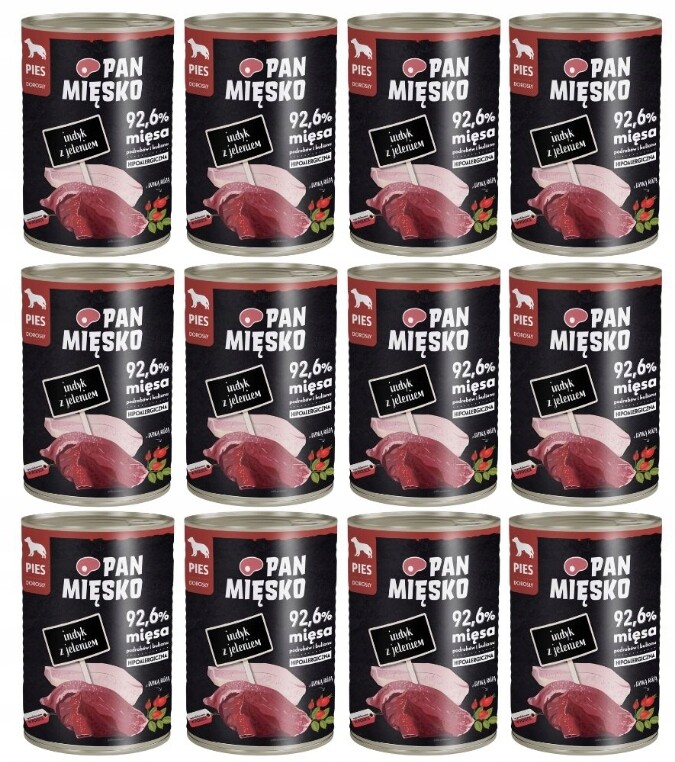 Pan Mięsko Krůta s jelenem vlhké krmivo pro psy 12x 400g