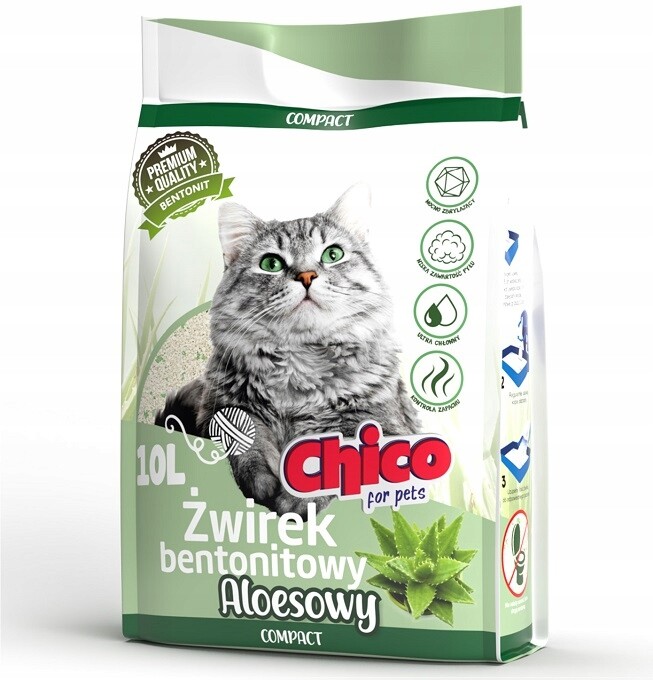 Bentonitové Stelivo Pro Kočky Compact Aloe 10 L Chico