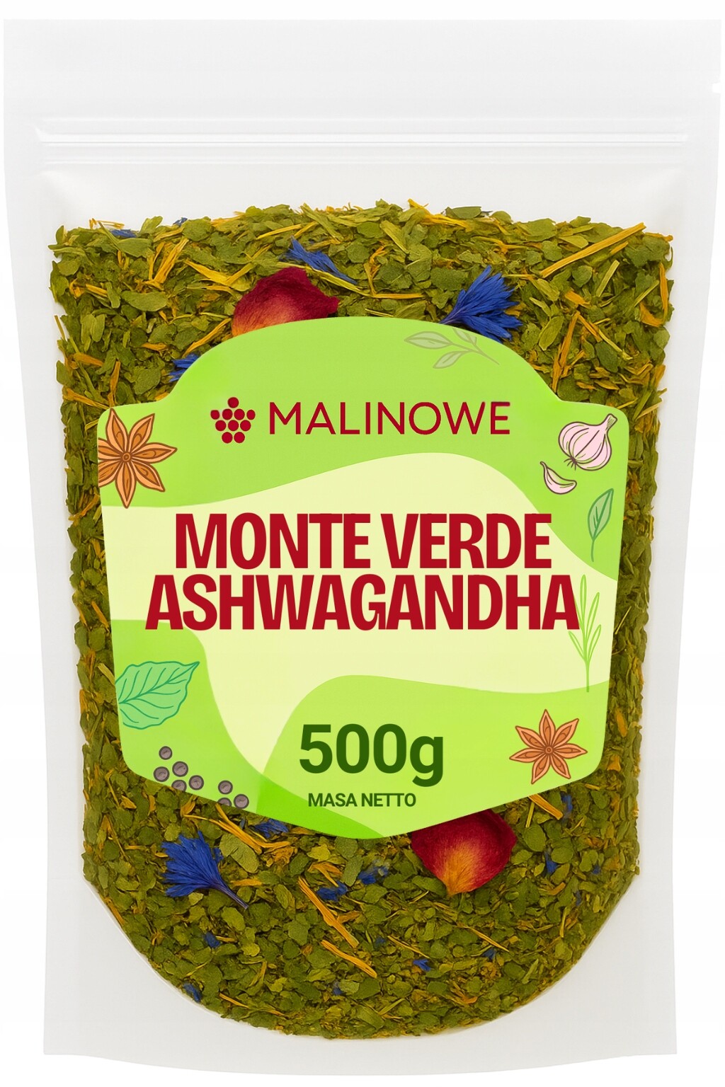 Yerba Mate Monte Verde Ashwagandha 500g Přírodní