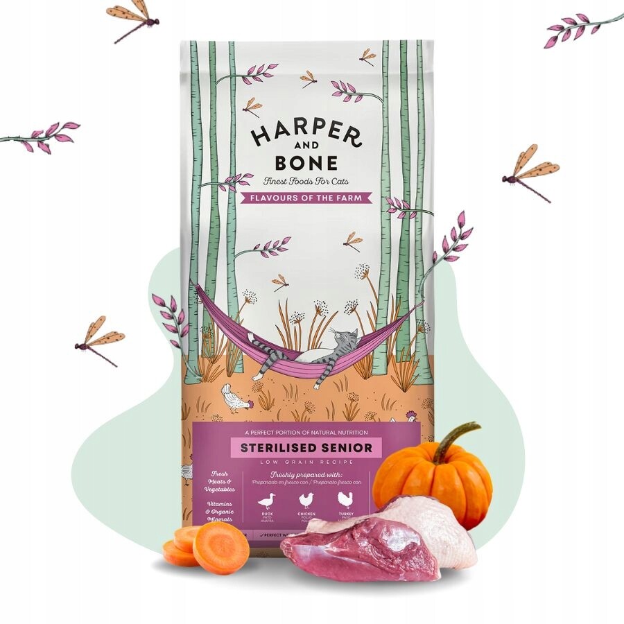 Harper & Bone Senior pro sterilizované kočky Krůta Kachna Zelenina 5kg