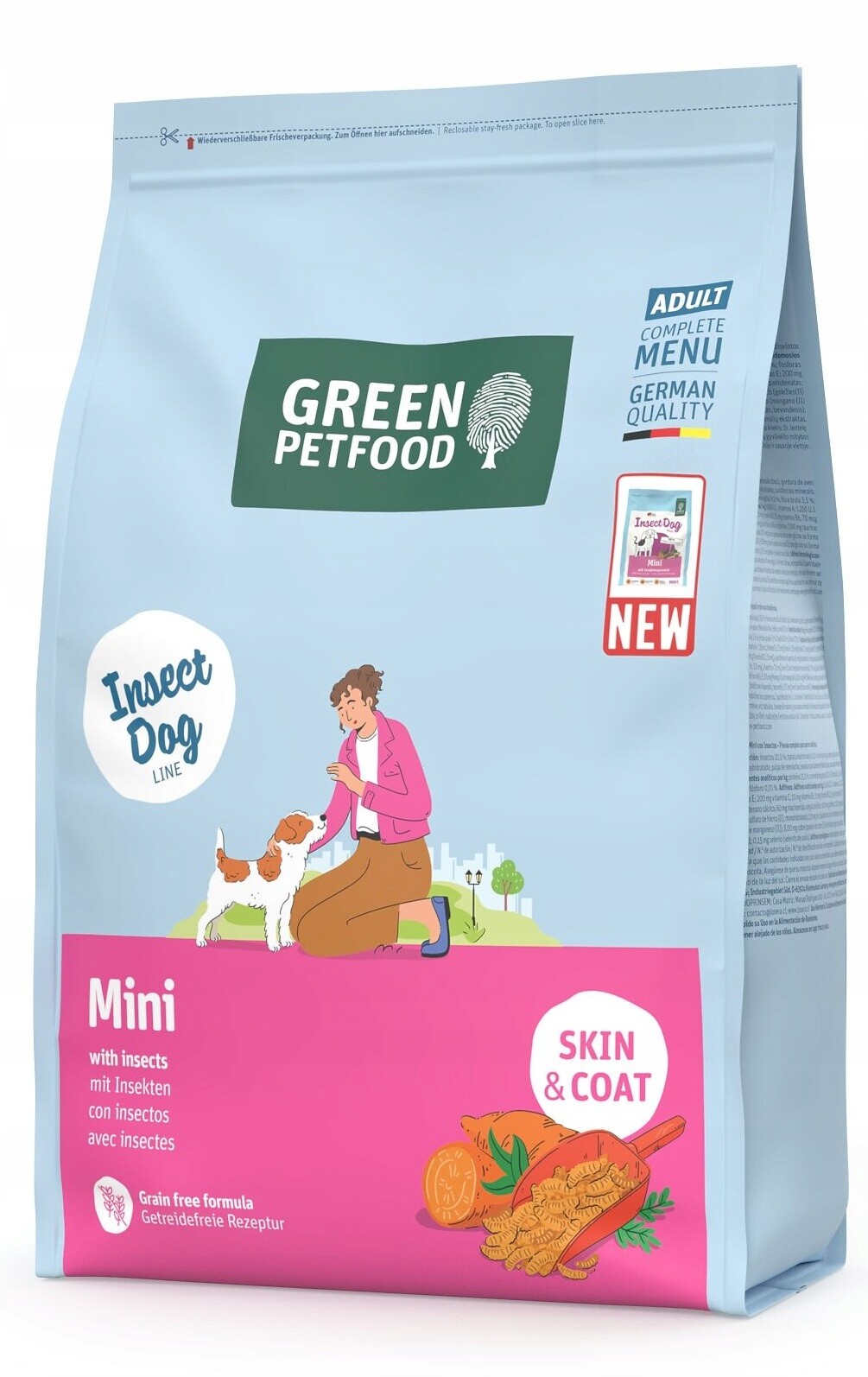 Green Petfood InsectDog Mini bezobilné krmivo s hmyzím proteinem 3 kg