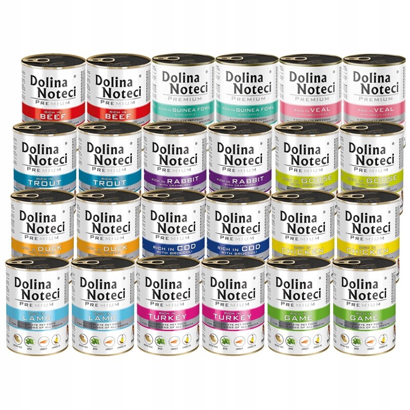 Vlhké krmivo pro psy Dolina Noteci Premium MIX Chutí 48x400 g