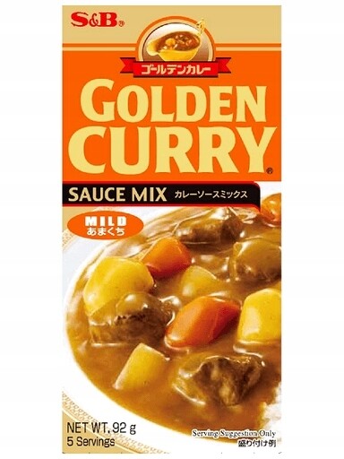 4x Golden Curry Mild (jemné) 92 g S&b pokrm za 30 minut