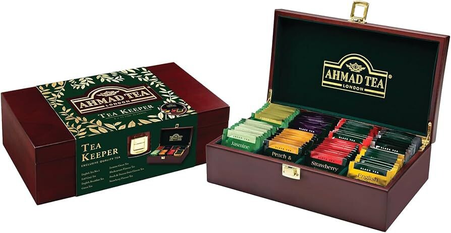 Ahmad tea Keeper Sada čajů (80 x 2 g) dřevěná krabička