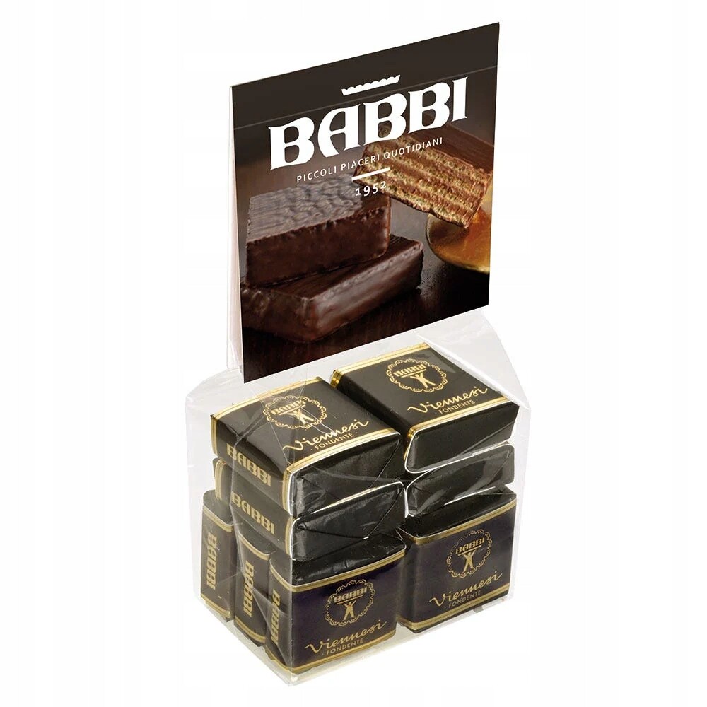 Babbi Viennesi Fondente 200 g – Italské oplatky v tmavé čokoládě